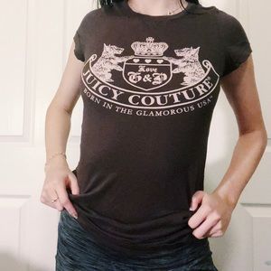 Y2K JUICY COUTURE BROWN TSHIRT/TOP